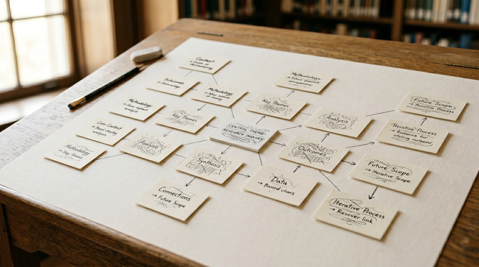 A dynamic, high-tech abstract visualization of a glowing interconnected wiki graph forming from raw data blocks